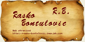Raško Bontulović vizit kartica